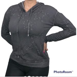 Gray & Gray Asymmetrical Print  Hoodie Sweatshirt  in Gray size XS/TP